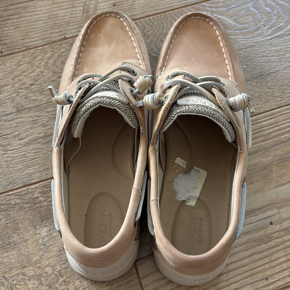 Women's Sperry SONGFISH Linen Oat Boat Shoes Leather #STS95588 Size 8.5 - Picture 5 of 6